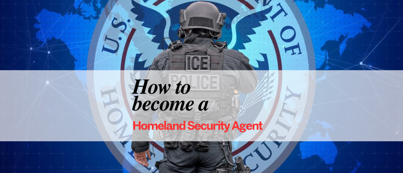 homeland security agent in front seal. How to become a homeland security agent guide - Criminal Justice Schools Central