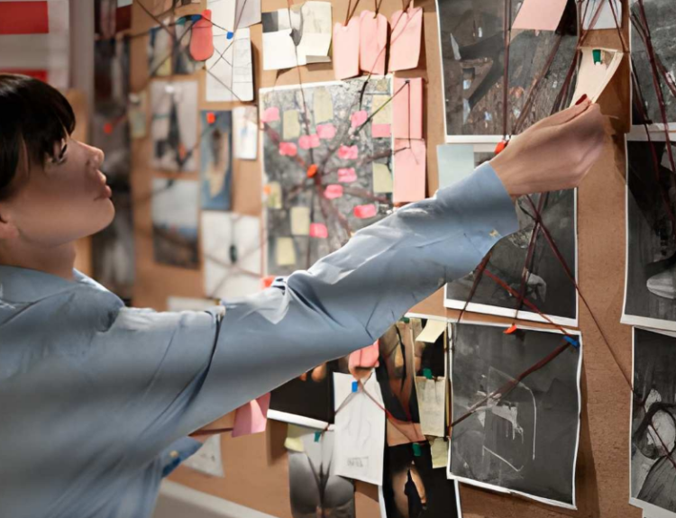 Crime Analyst looking at evidence - crime analysis degree guide